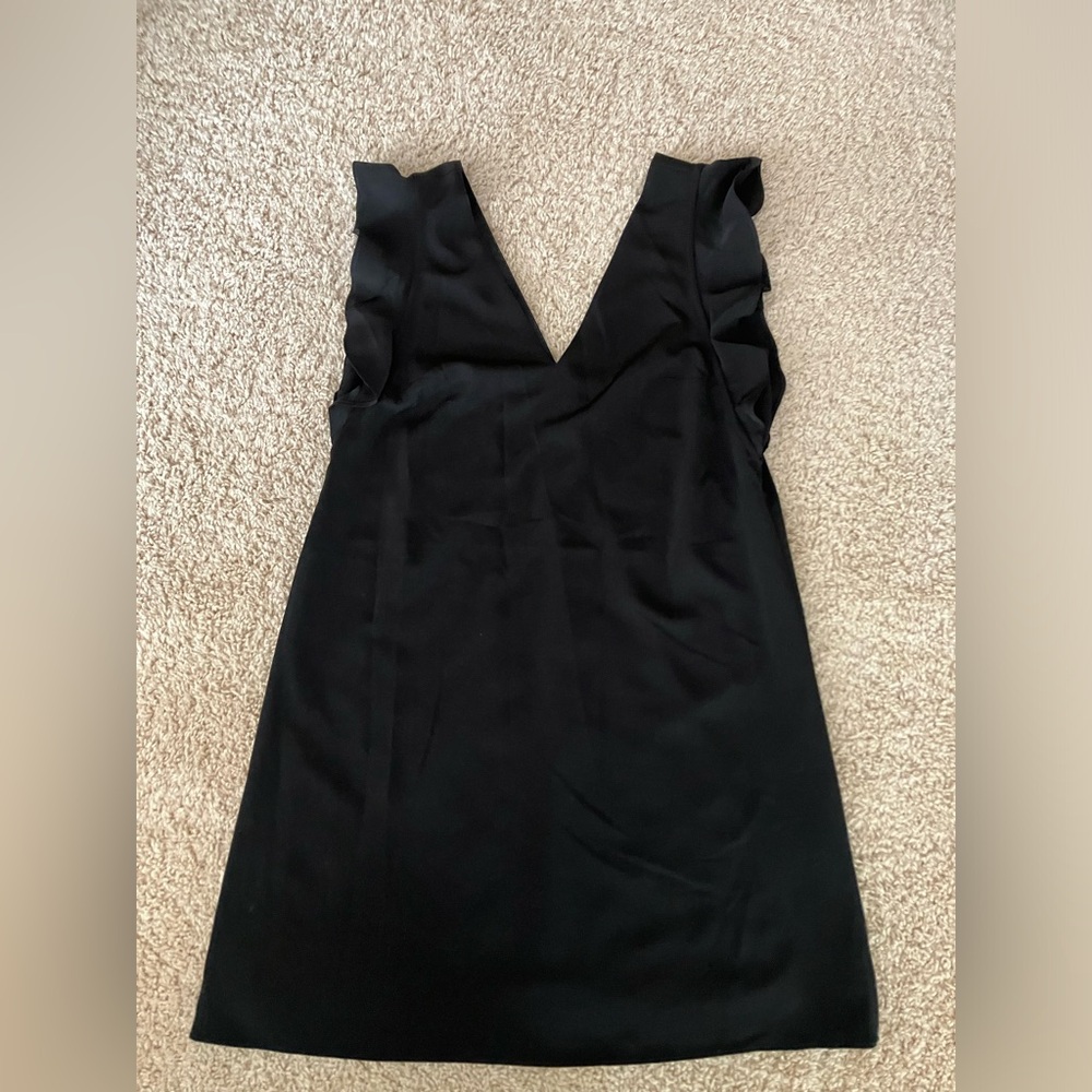Express dress black Aline with sleeveless ruffle mini small